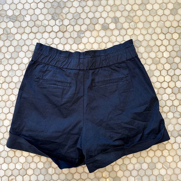 Worn once just crew navy paper bag elastic waist shorts - Picture 4 of 4